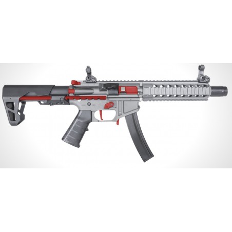 REPLIQUE LONGUE 6MM PDW 9MM SBR L ROUGE ET GRISE KING ARMS *