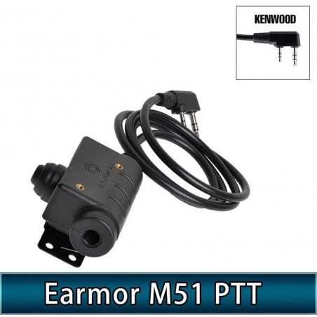 EARMOR M51 TACTICAL PTT MIDLAND NOIR *