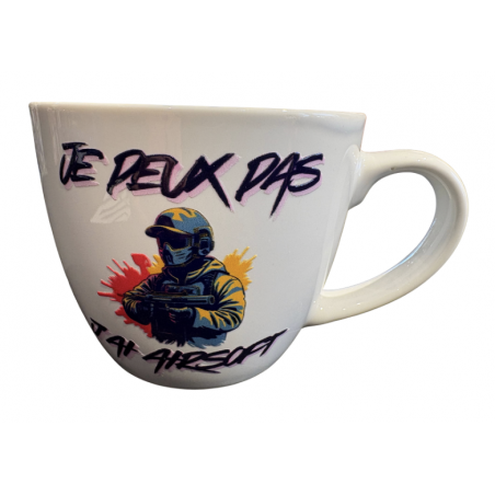 MUG BLANCHE BASE ARRONDIE (THÈME AIRSOFT)
