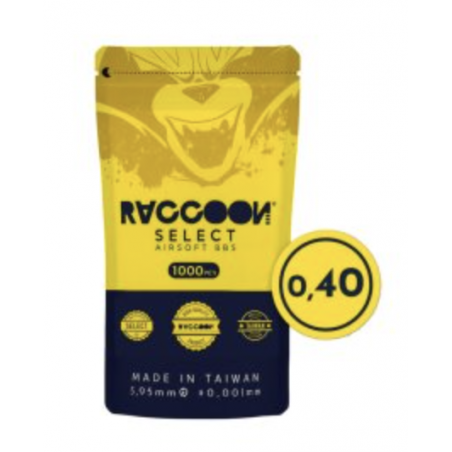 BILLES 0,40GR RACCOON (SACHET DE 1000 BILLES)