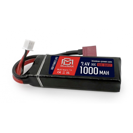 BATTERIE BLUEMAX POWER EXTREME LI-PO 7,4 V x 1000 mAh 30C STICK MINI B (BM-7.4X1000MBD)**