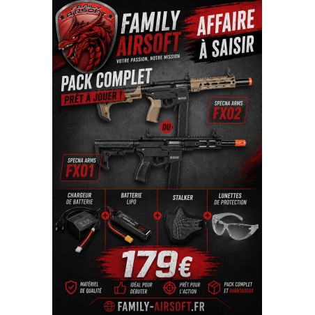 PACK SA-FX01 FLEX HAL ETU NOIRE ET ORANGE (SPECNA ARMS)