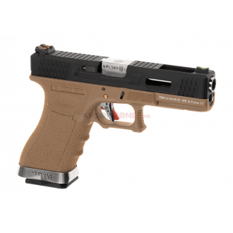 G-FORCE 17 BK SILVER BARREL METAL VERSION GBB DESERT (WE)