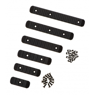 SET DE 6 RAILS EN POLYMÈRE POUR M-LOK ET KEYMOD NOIR (MP)