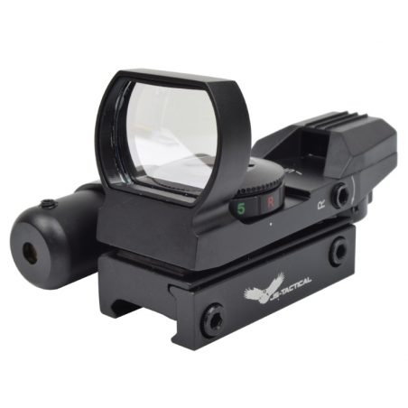 VISEUR POINT ROUGE HOLO MULTIRÉTICULE AVEC LASER ROUGE NOIR (JS TACTICAL)