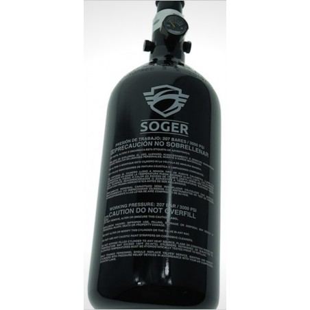 BOUTEILLE SOGER AVEC PRESET HPA 0.8L ALU 3000 PSI