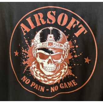 T-SHIRT NOIR "AIRSOFT NO PAIN NO GAME"
