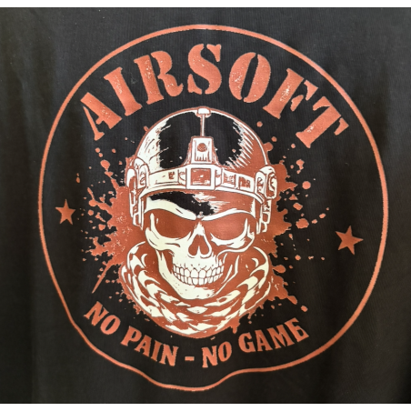 T-SHIRT NOIR "AIRSOFT NO PAIN NO GAME"
