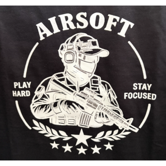 T-SHIRT NOIR "AIRSOFT PLAY HARD"