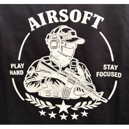 T-SHIRT NOIR "AIRSOFT PLAY HARD"