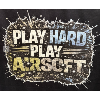 T-SHIRT NOIR "PLAY HARD PLAY AIRSOFT"
