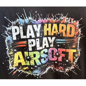 T-SHIRT NOIR "PLAY HARD PLAY AIRSOFT"