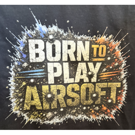 T-SHIRT NOIR "BORN TO PLAY AIRSOFT"