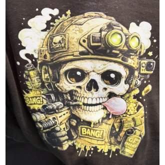 T-SHIRT NOIR "TÊTE DE MORT HUMOUR"