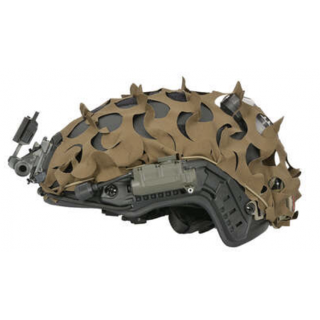 HOUSSE DE CAMOUFLAGE DÉCOUPÉE AU LASER 3D POUR CASQUE À PROFIL HAUT - TAN (8FIELDS)