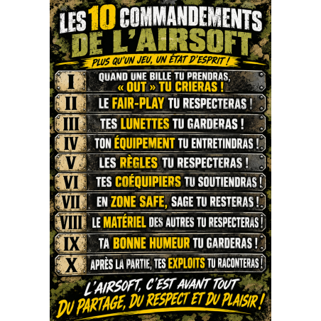 LES DIX COMMANDEMENTS DE L'AIRSOFT (CADRE)